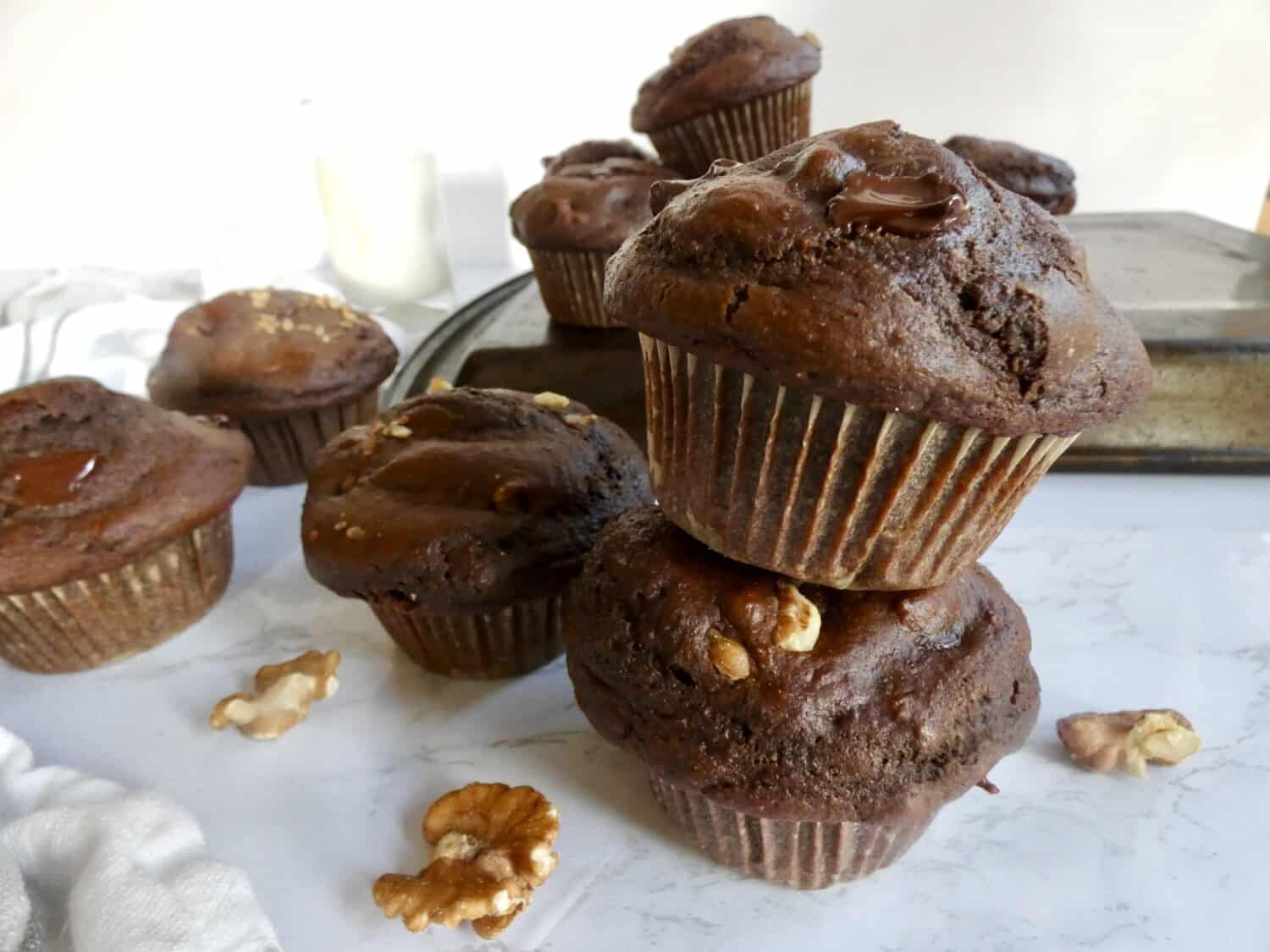 Healthier Double Chocolate Muffins Half The Sugar