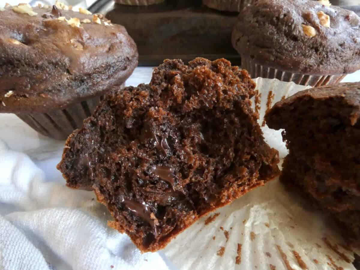 Healthier Double Chocolate Muffins Half The Sugar