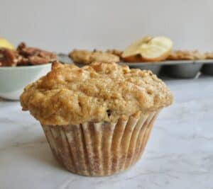 single healthy apple muffin