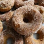 close up of healthier apple cider donut