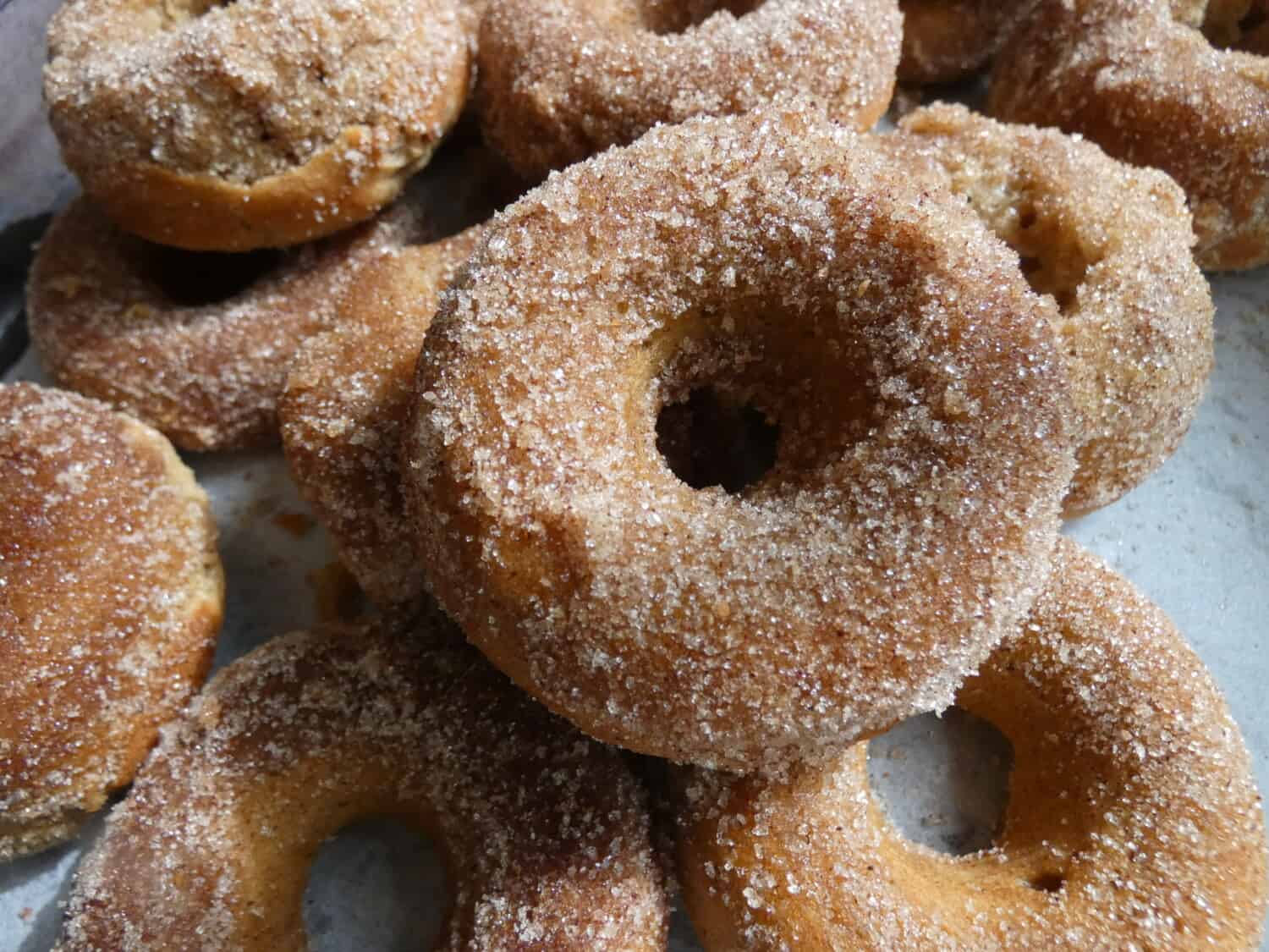 close up of healthier apple cider donut