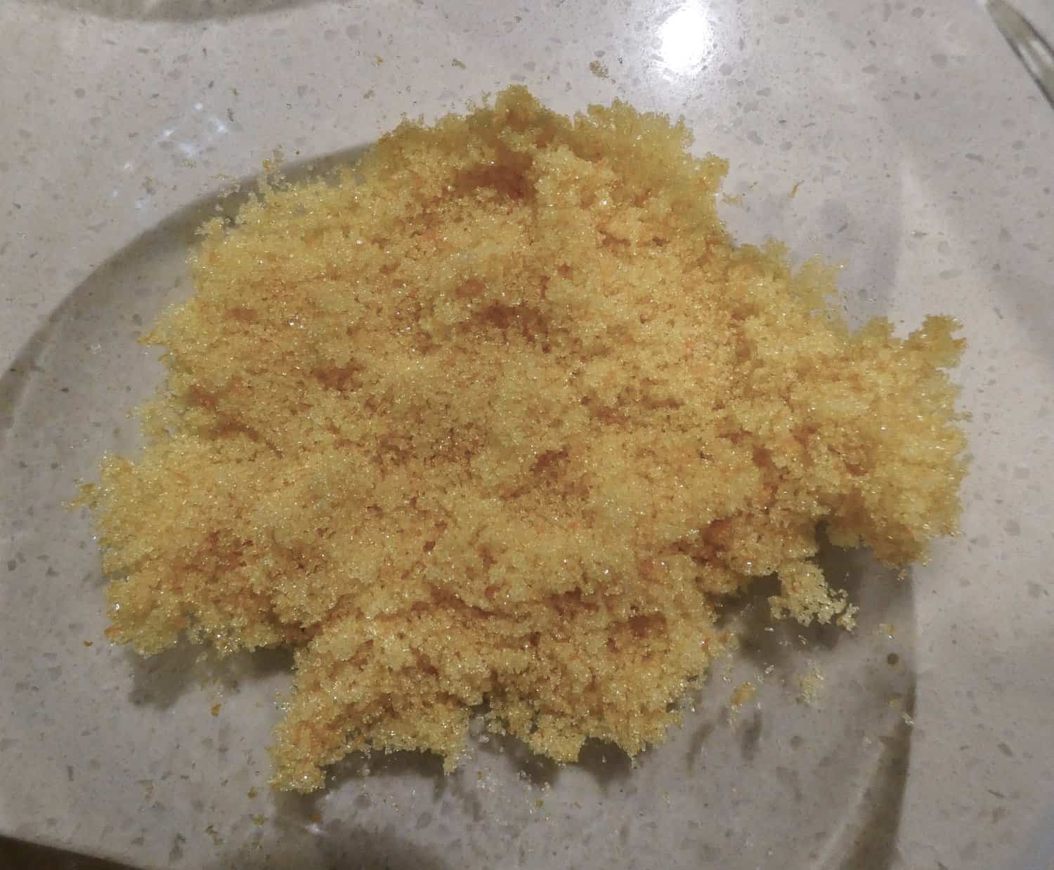 granulated sugar with orange zest