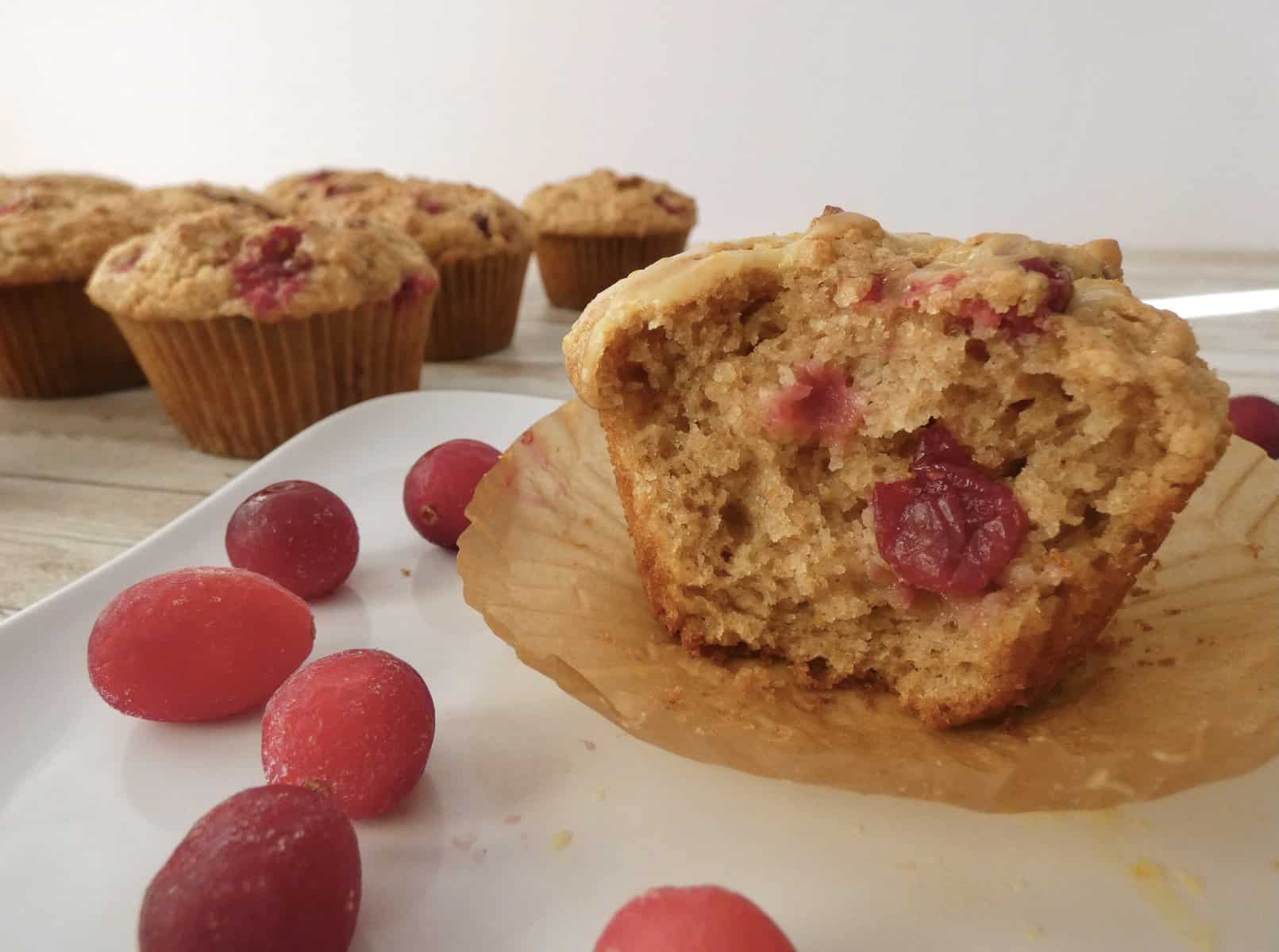 Healthy orange cranberry muffins