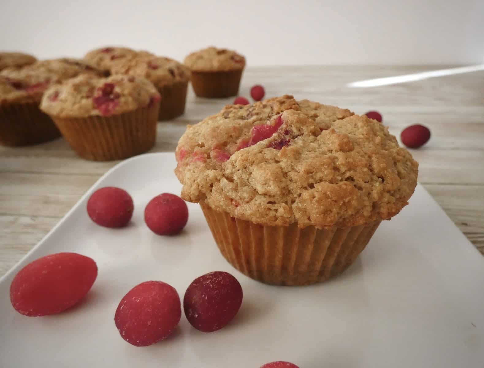 healthy orange cranberry muffins