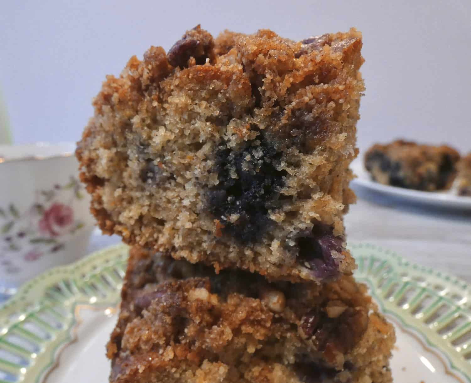 Better for you blueberry coffee cake