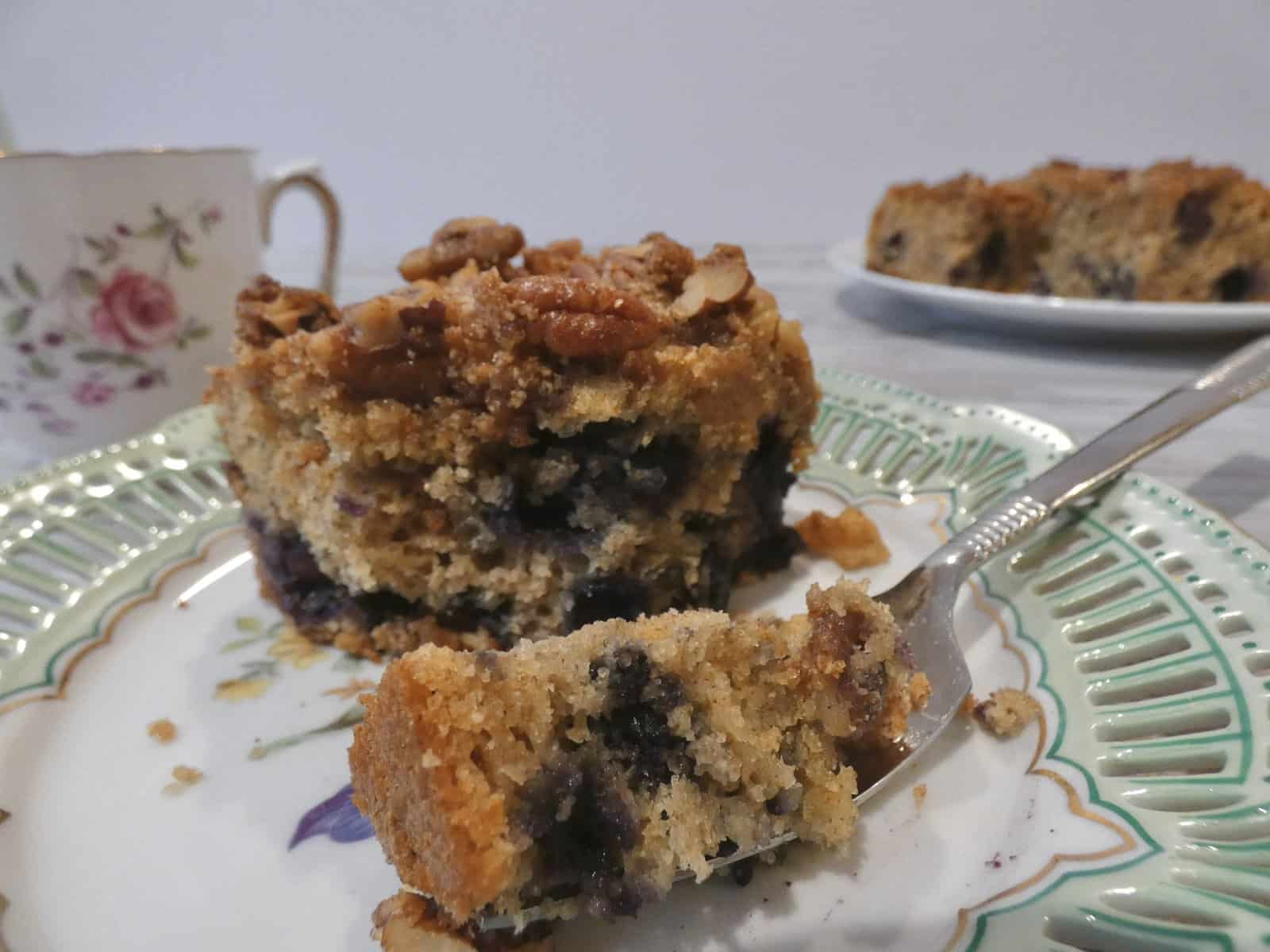 Better for you blueberry coffee cake