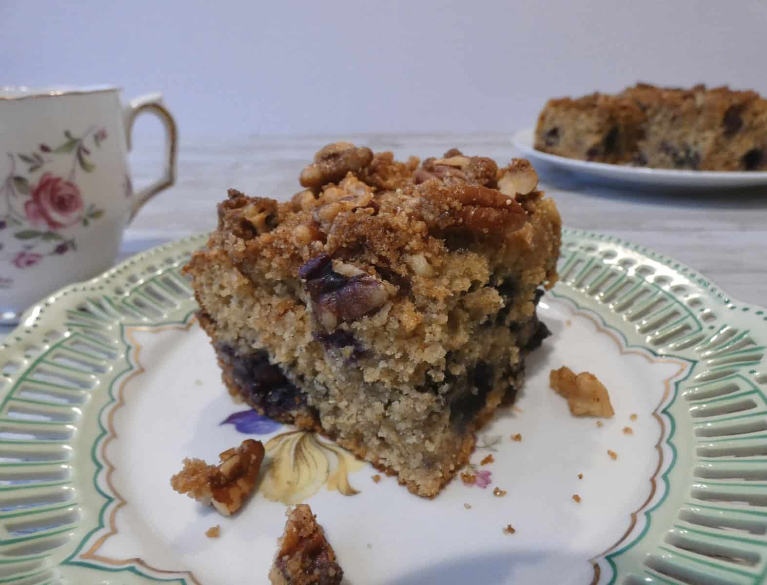 Better for you blueberry coffee cake