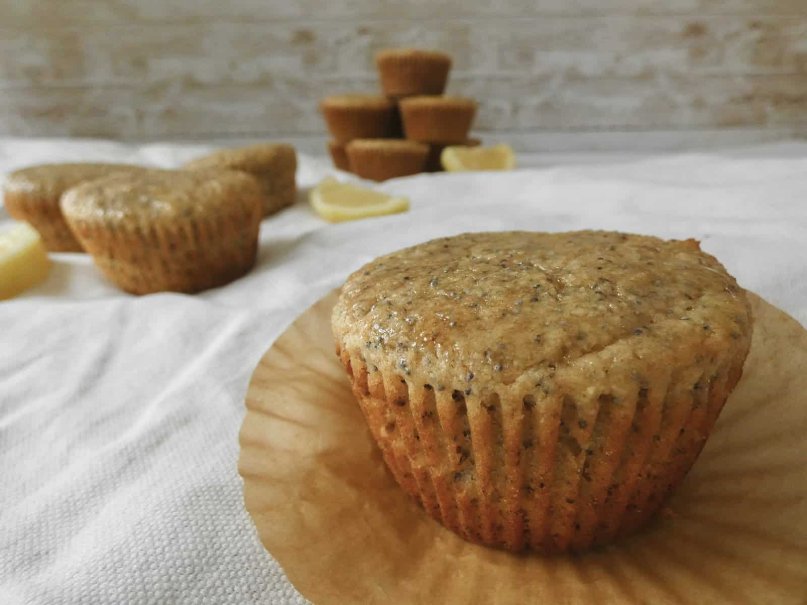 Healthier lemon poppy seed muffins