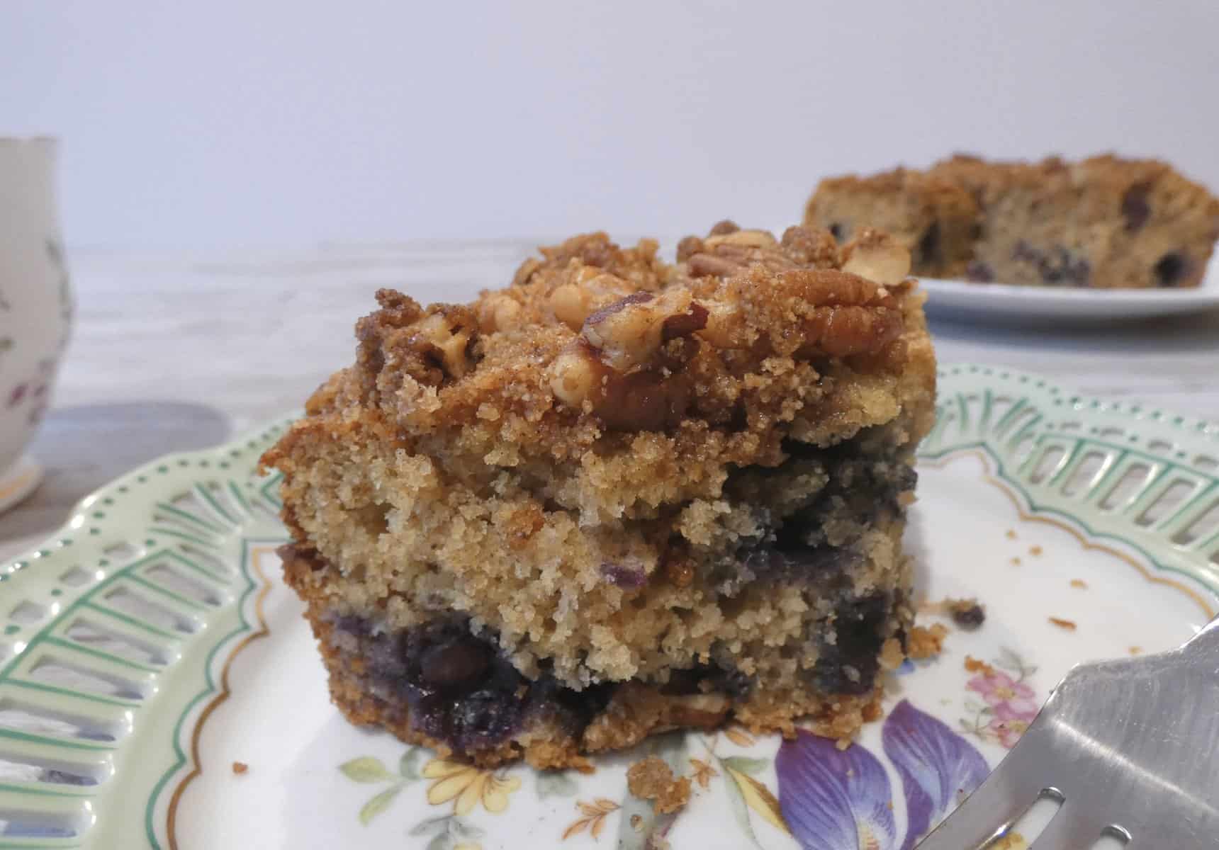 Better for you blueberry coffee cake