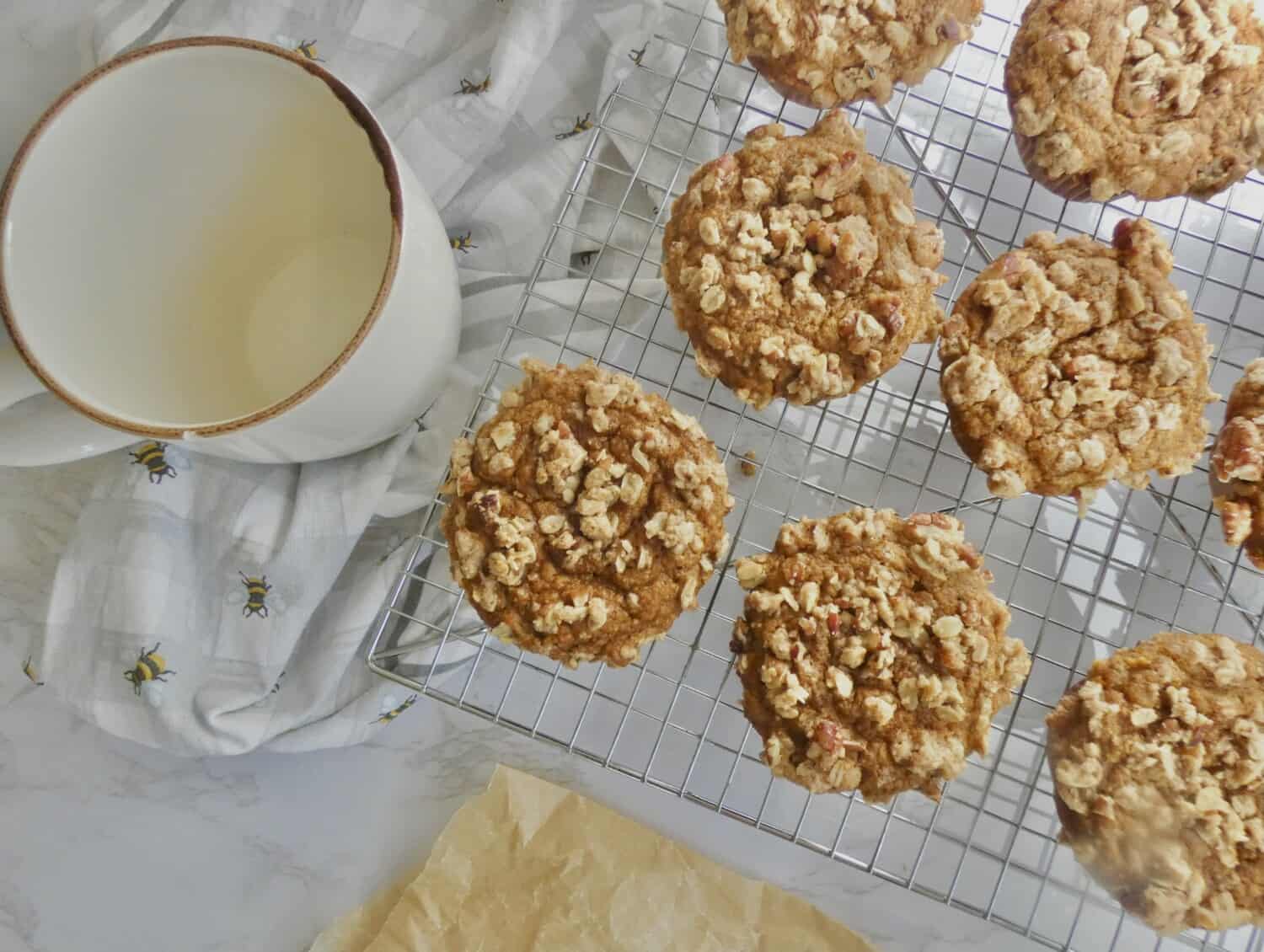 top down view of pumpkin muffins