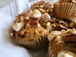 healthy sweet potato casserole muffin in bowl