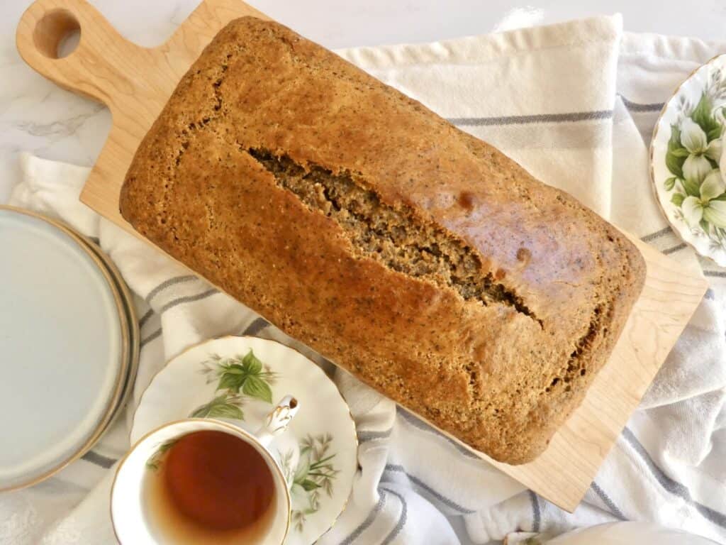 top down of black tea citrus loaf