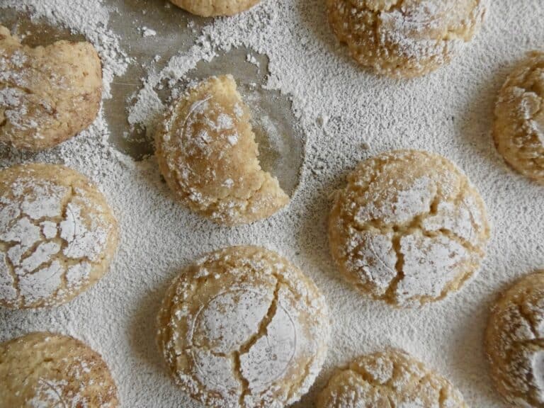 top down view of snickerdoodle amaretti cookies