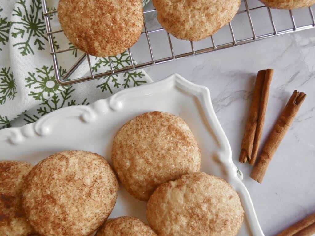 top down view of Healthier Snickerdoodle Cookies