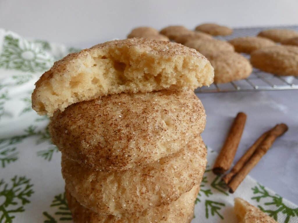 stack of Healthier Snickerdoodle Cookies