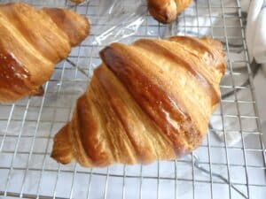 close up of croissant