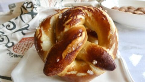close up of small batch pretzels
