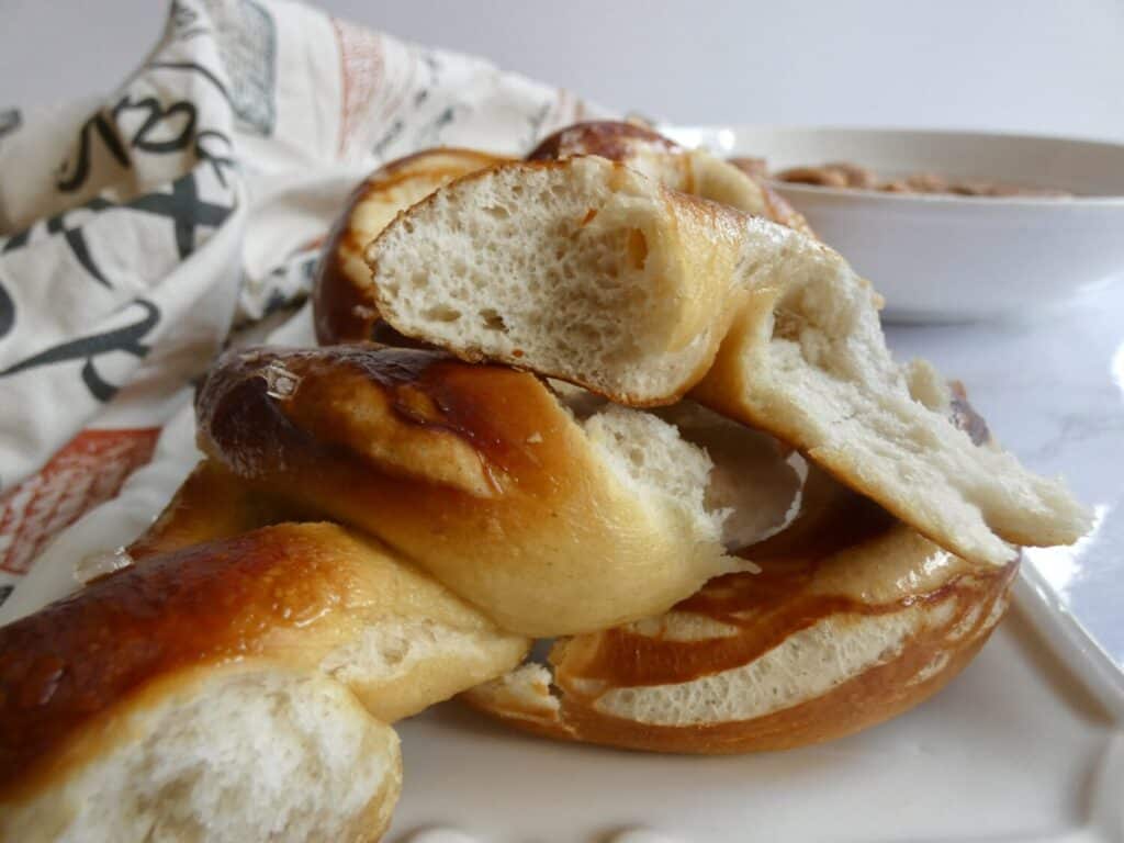 texture of small batch soft pretzels