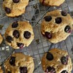 top down of healthy blueberry muffin tops