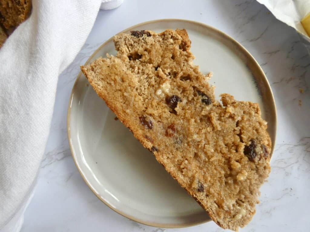 small batch irish soda bread slice with butter