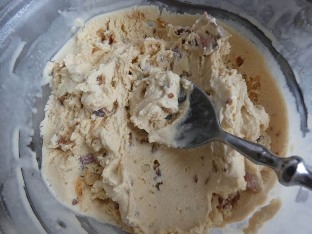 spoon with Maple Bacon Pecan Crunch Ice Cream