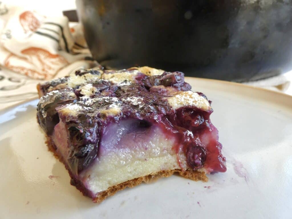 layers of custard and berries in Julia Child inspired Berry Clafoutis