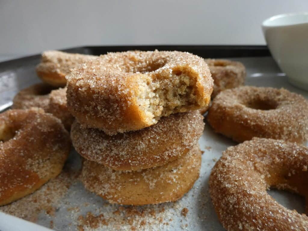 stack of healthier apple cider donuts