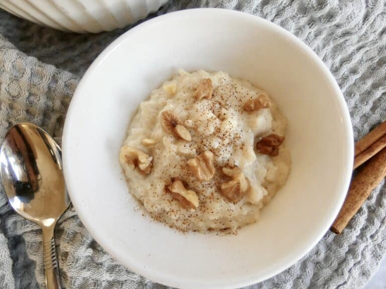 creamy Chai spice rice pudding top down