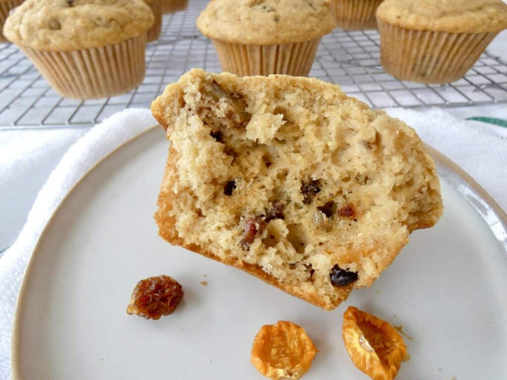 half of a Healthy Breakfast Muffin on a plate