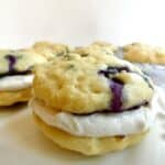 healthier blueberry whoopie pie on a plate