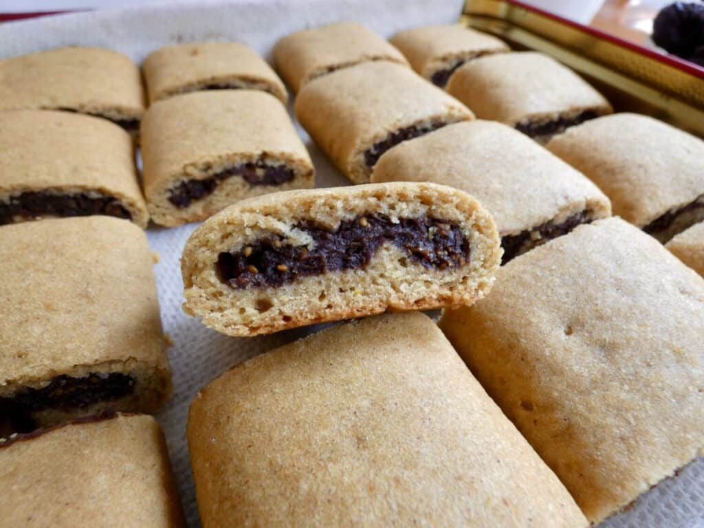 close up of Healthy Homemade Fig Newtons in a box