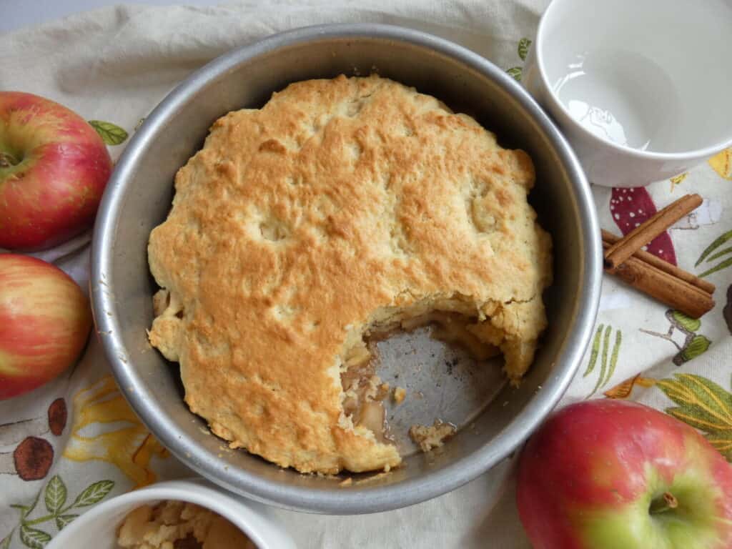 Eve's Pudding with missing bite